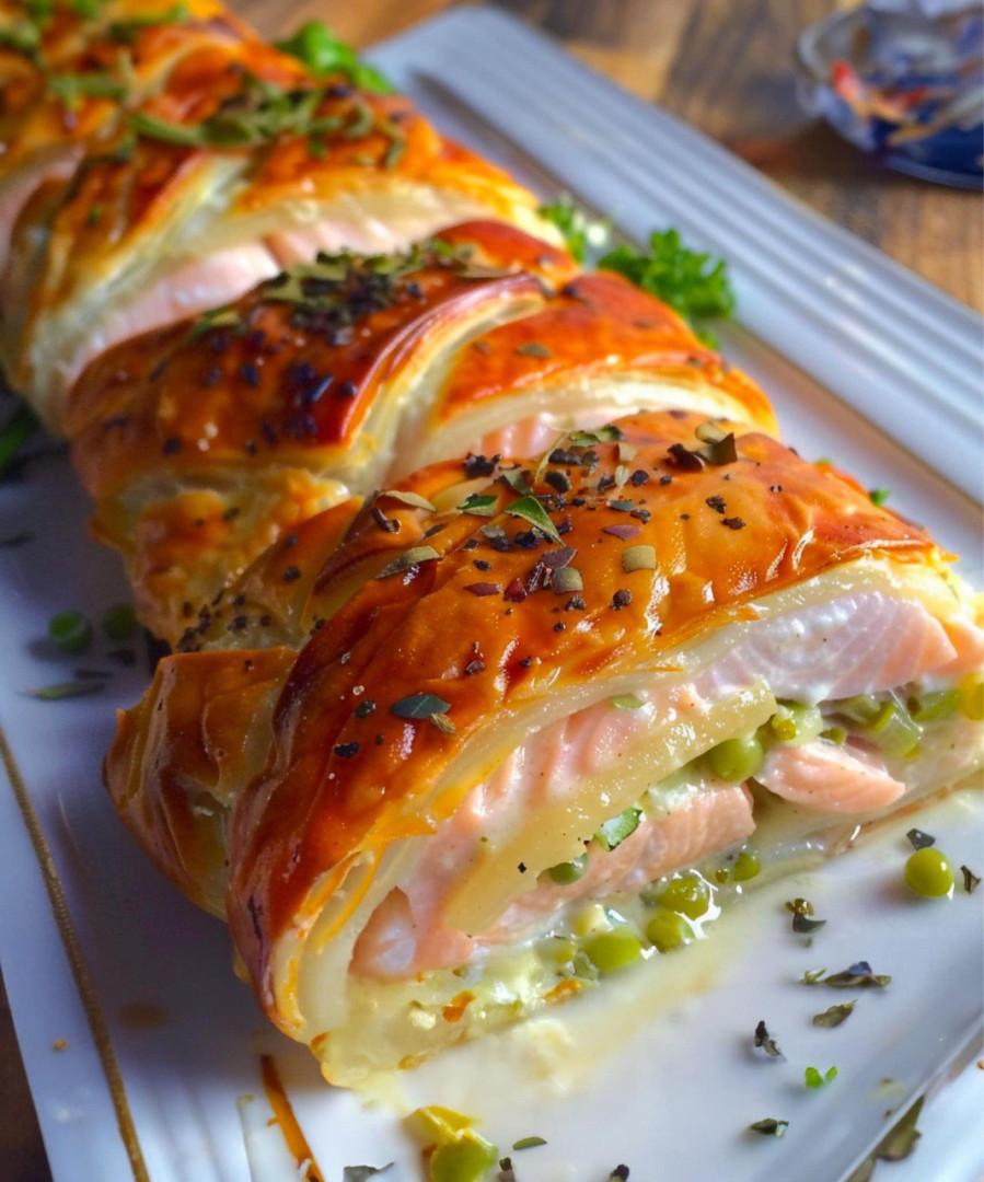 Perfect voor elke gelegenheid bladerdeeg met romige zalmvulling binnen 30 minuten op tafel