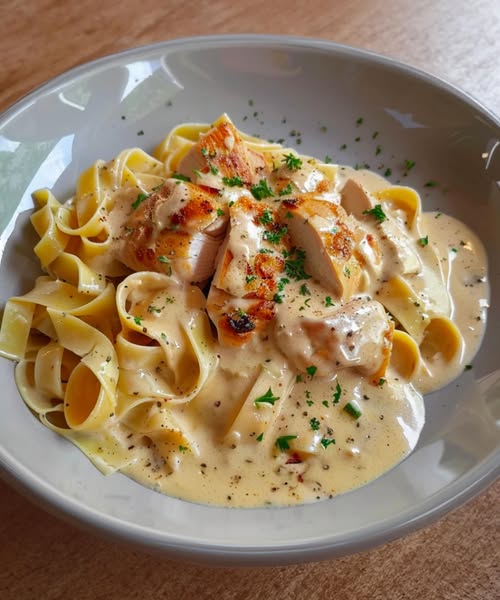 Romige Boursin pasta met malse kip klaar in 30 min