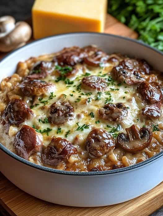 Romige kip champignon rijstgratin supersnel klaar voor drukke avonden