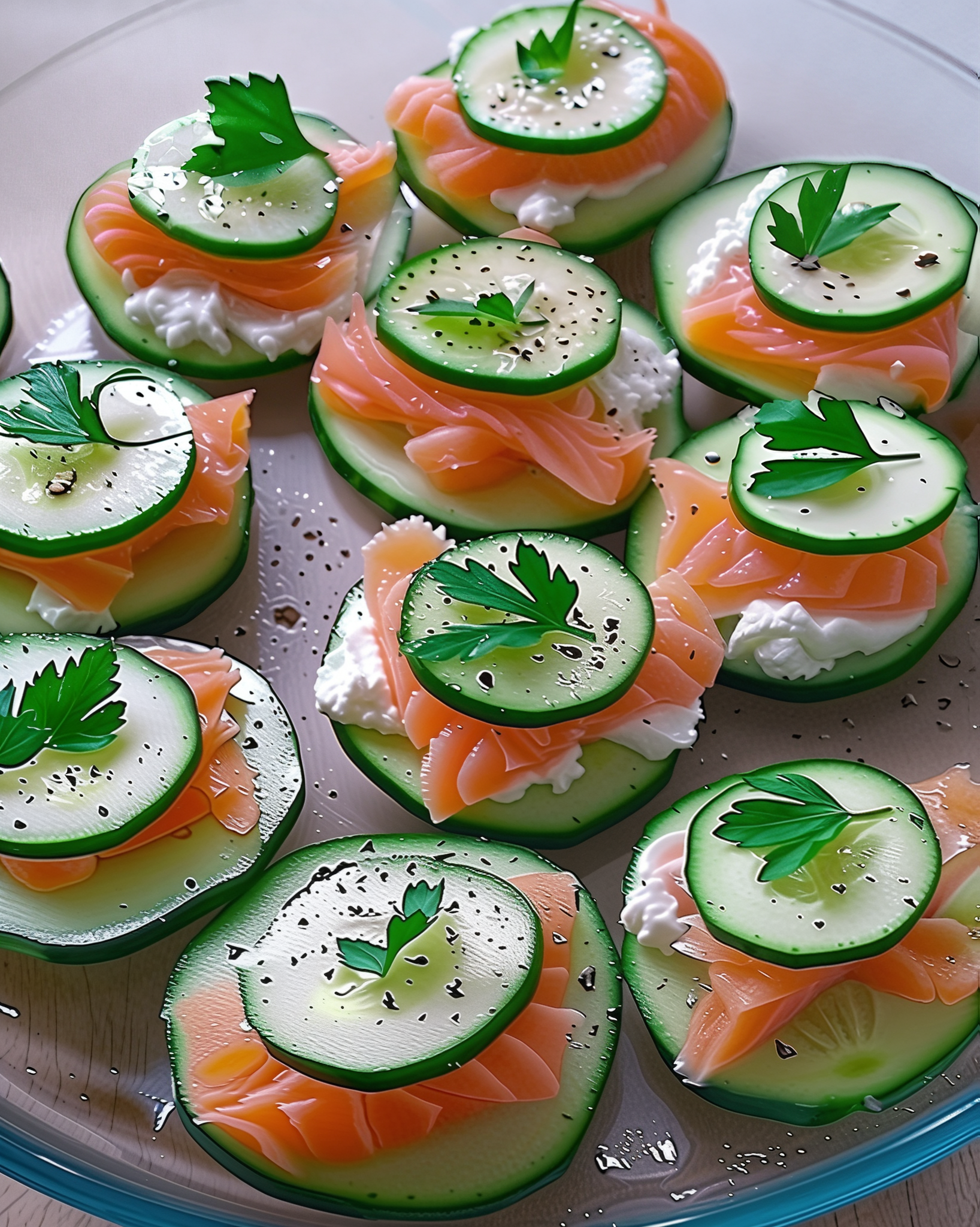 Perfect borrelhapje komkommer met zalm en roomkaas in 10 minuten klaar