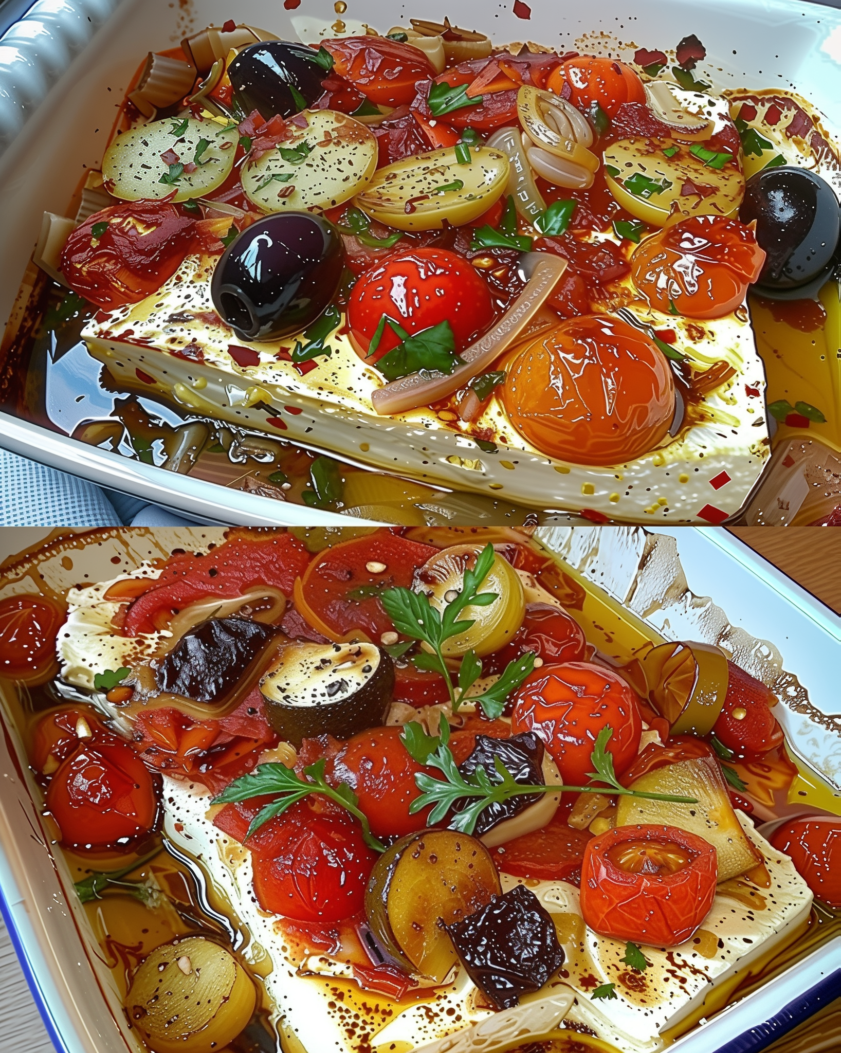 Warme feta uit de oven met knoflook, kruiden en olijfolie het ultieme borrelhapje