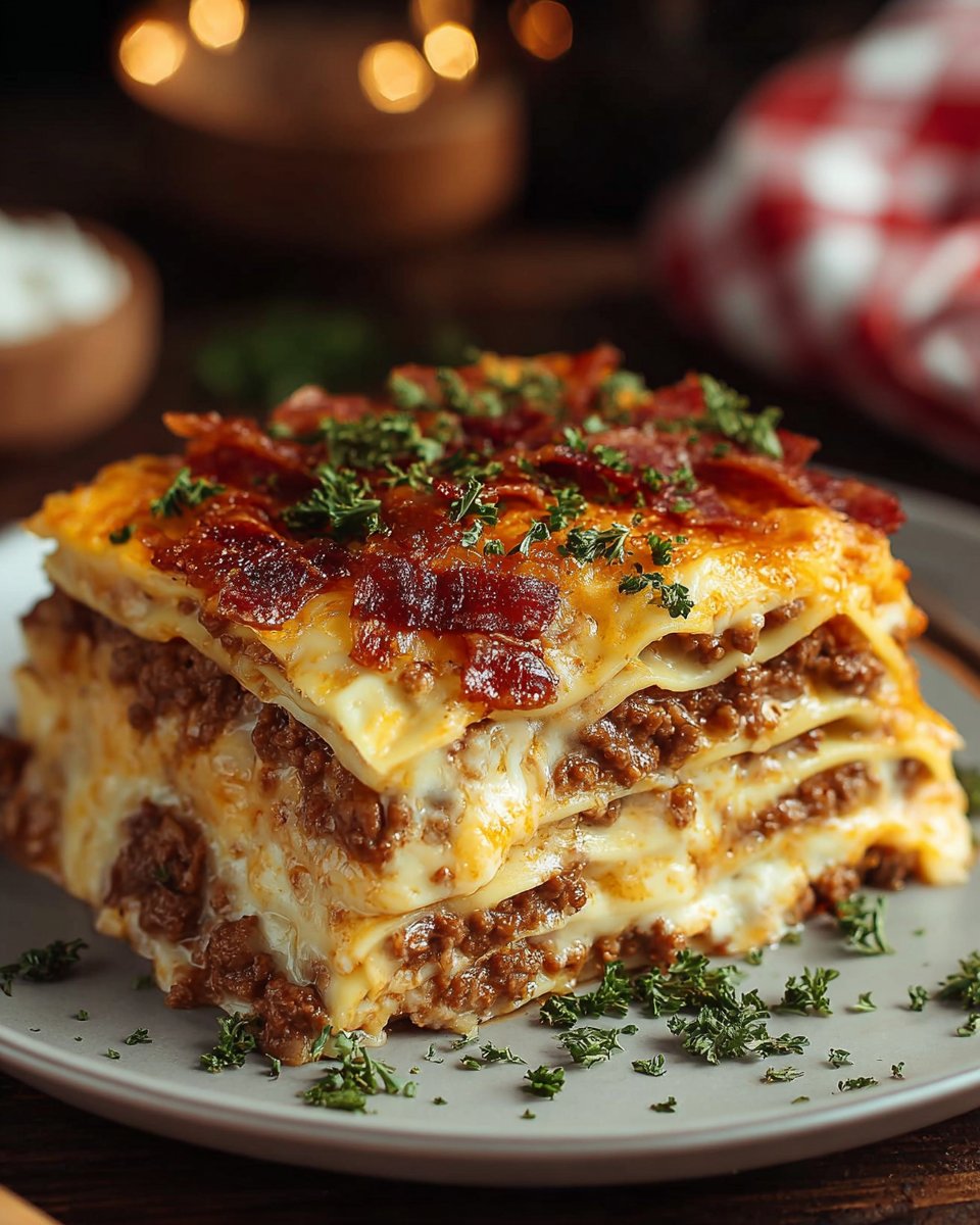 Iedereen wil dit gerecht knoflook bacon lasagne waar je geen genoeg van krijgt
