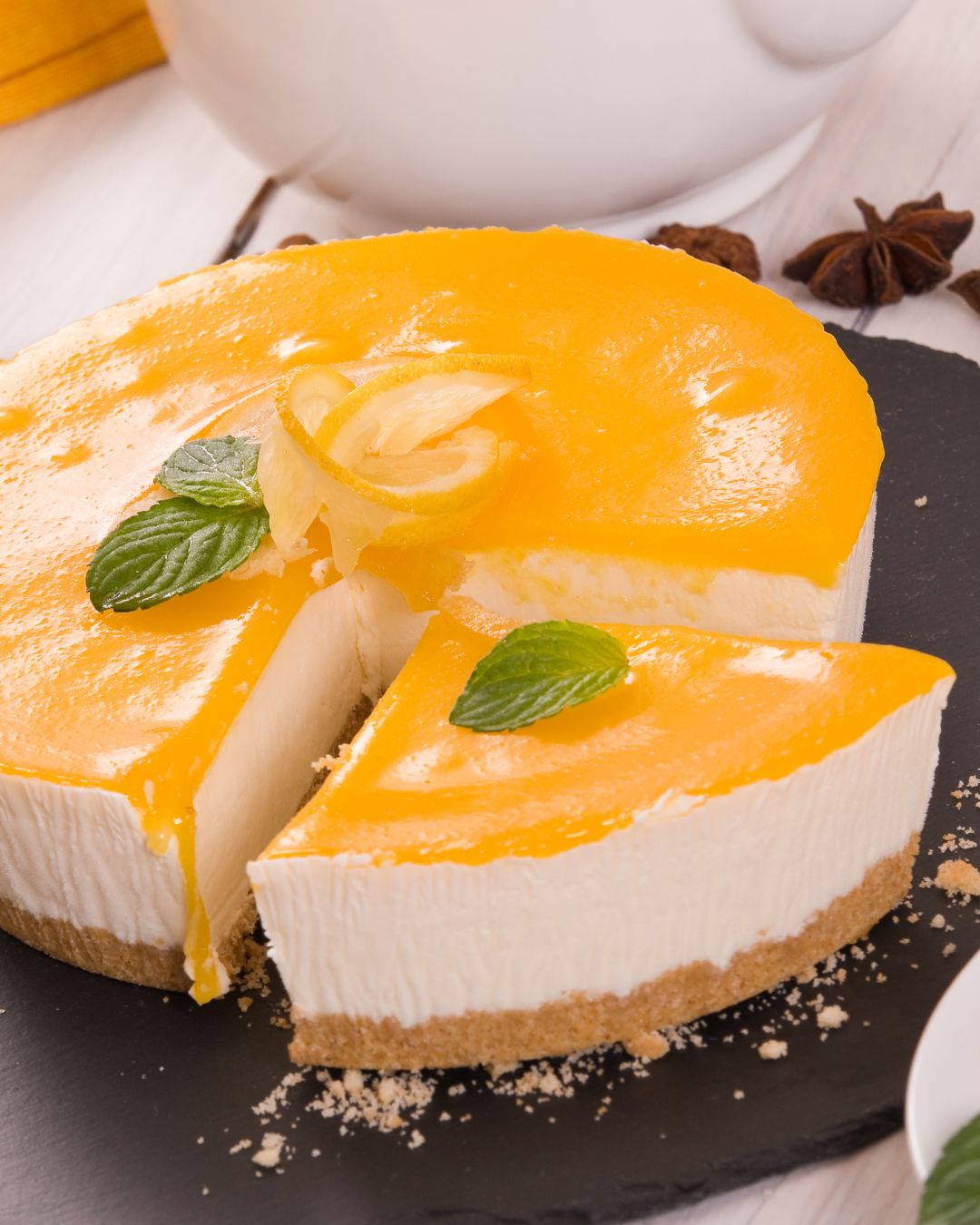 Zonder gelatine, zonder oven mango-cheesecake in 20 minuten klaar