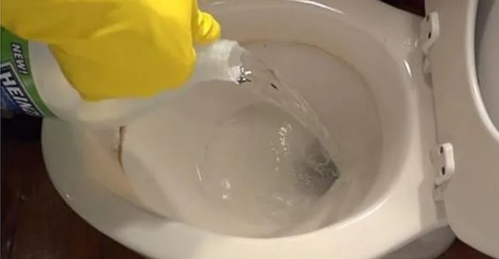 Zij giet een fles azijn in haar toilet. De reden is superslim!