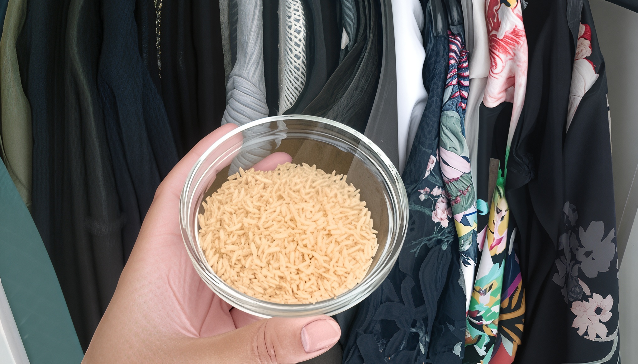 Waarom steeds meer mensen nu rijst in hun kledingkast zetten
