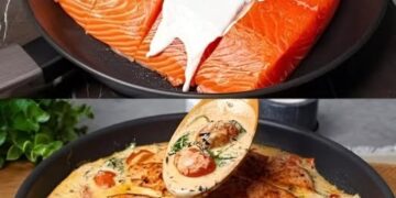 Romige knoflookzalm met spinazie en cherrytomaten in 30 minuten op tafel