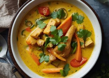 Binnen 30 minuten op tafel: romige curryssoep met paprika en kruidige kip die je verwarmt!