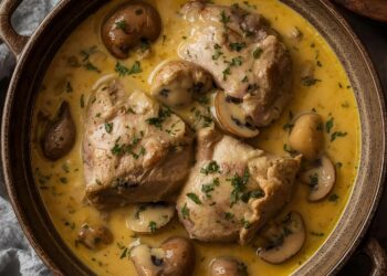 Romige varkenshaasstoofpot met champignons die iedereen wil proeven