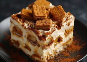 Kruidige Bastogne-koekjes tiramisu met koffie en mascarpone