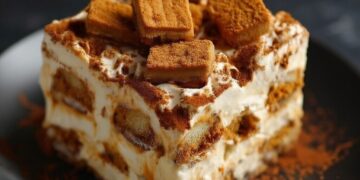 Kruidige Bastogne-koekjes tiramisu met koffie en mascarpone