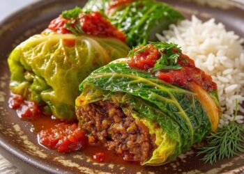 Turkse koolrolletjes gevuld met gehakt, rijst en kruiden