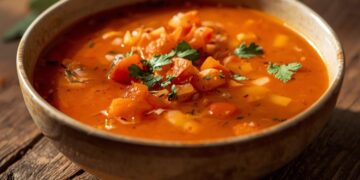 Deze kleurrijke paprikasoep is perfect voor koude winterdagen