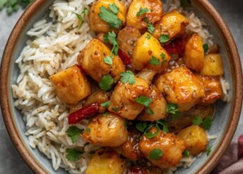 Klaar in 35 minuten: zoete & hartige ananas kip met rijst voor drukke avonden