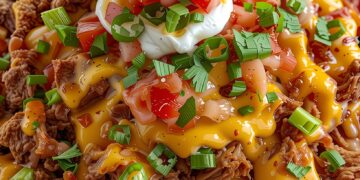 Deze pulled chicken nachoschotel is binnen 30 minuten klaar en onweerstaanbaar lekker!