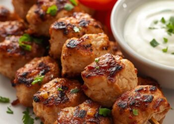 Makkelijk, sappig en vol smaak: zelf kip souvlaki maken met tzatziki