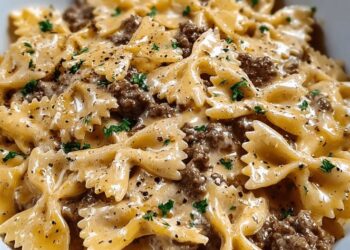 Italiaanse pasta met rundergehakt in romige Truffelsaus