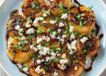 Hartige uien ovenschotel met romige kaas, goudbruine uien en lekker knapperig