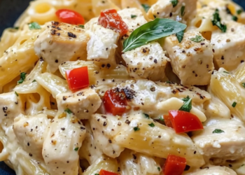 Kip, ricotta en cherrytomaatjes in één romige pastapan