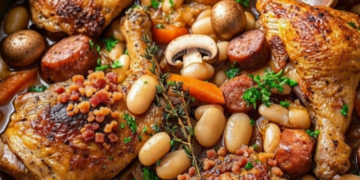 Deze Franse ovenschotel met kip, worst en bonen wil je vanavond nog maken