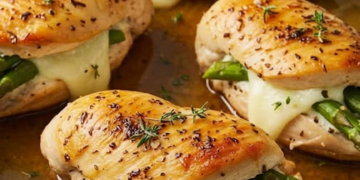 Gevulde kipfilet met asperges: romig, sappig en onweerstaanbaar lekker