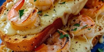 Knapperig knoflookbrood met garnalen en gesmolten kaas: zó maak je het thuis