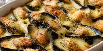 Mosselen uit de oven met knoflook en Parmezaan: onweerstaanbaar lekker
