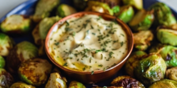 Binnen 20 minuten op tafel: deze gezonde spruitjes snack met Dijon-saus